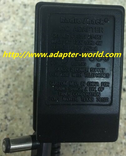 *100% Brand NEW* Radio Shack 43-1057 Et-557 DC 9V 210mA Ac Adapter Free shipping!